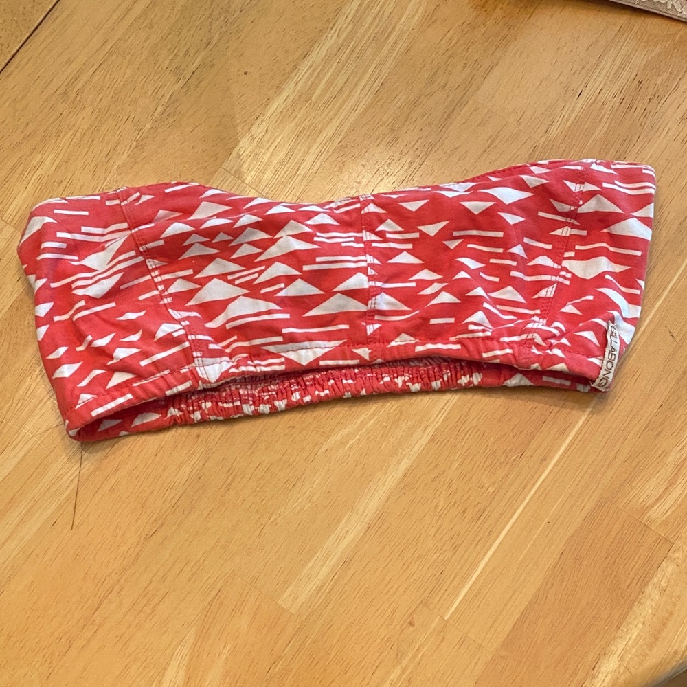 Billabong Coral and White Geometric Bandeau